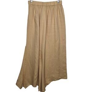 Vintage Y2K Tribeca Linen Skirt L Asymmetrical Lagenlook Slit Boho Grunge Goblin